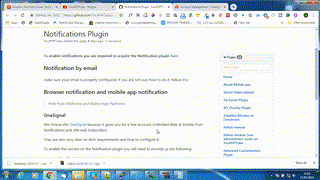 Setting up the Notifications plugin