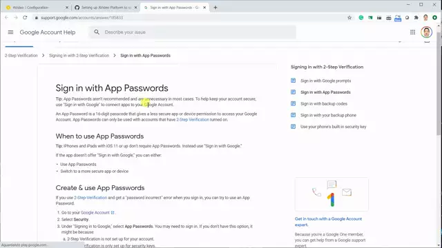 Setup Gmail SMTP with 2FA